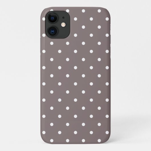 Fifties Brown Polka Dot iPhone, Plus en Pro Hoesje (Achterkant)