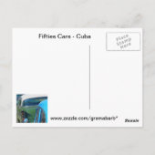 Fifties Cars Cuba Briefkaart (Achterkant)