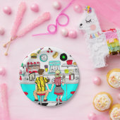 Fifties Diner Nostalgic Couple Holding Hands Art Papieren Bordje (Feest)