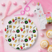 Fifties Diner Nostalgische Style Records, voedsel Papieren Bordje (Feest)