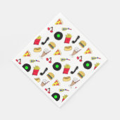 Fifties Diner Nostalgische Style Records, voedsel Servet (Hoek)