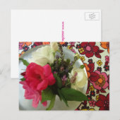 Fifties Fabric Flower Postcard Briefkaart (Voorkant / Achterkant)