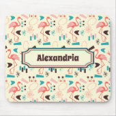 Fifties Flamingo patroon op maat Muismat (Voorkant)