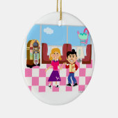 Fifties Fun Sock Hop Diner Keramisch Ornament (Rechts)