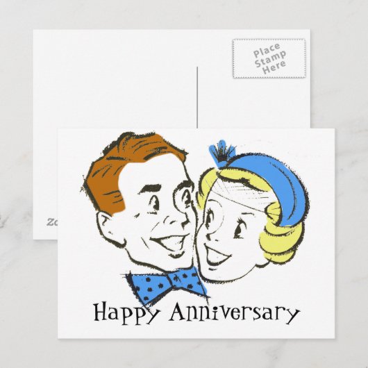 fifties happy Jubileum Briefkaart (Voorkant / Achterkant)