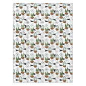 Fifties Houseplant Atomic Style op White | Atoomen Tafelkleed (Voorkant)