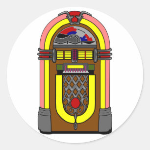 Fifties Jukebox Ronde Sticker