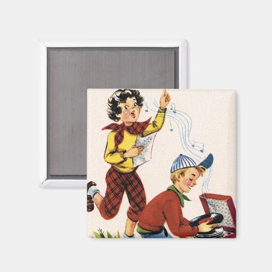 Fifties-records afspelen magneet (Voorkant / Achterkant)