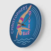 Fifties Retro Neon Let Bikini Swimmer Dive Bar Grote Klok (Hoek)