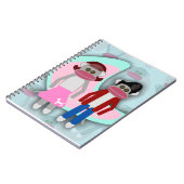Fifties Sock Hop Sock Monkeys  Art Fun Notitieboek (Linkerzijde)