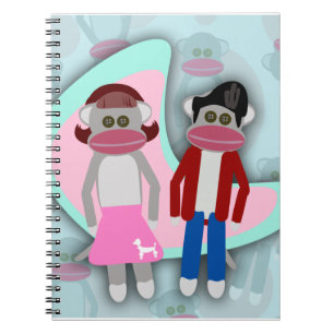 Fifties Sock Hop Sock Monkeys  Art Fun Notitieboek