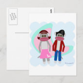 Fifties Sock Hop Sock Monkeys Briefkaart (Voorkant / Achterkant)