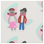 Fifties Sock Hop Sock Monkeys Stof (Close Up)