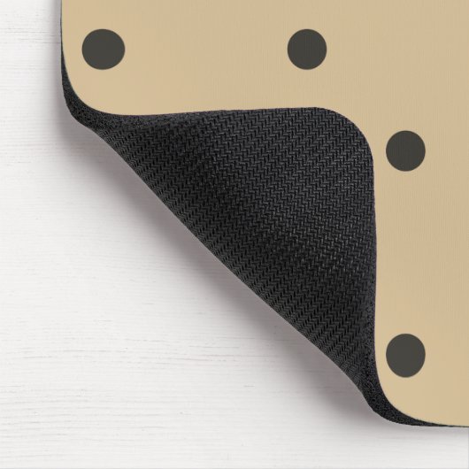 Fifties Style Beige Polka Dot Muismat (Hoek)