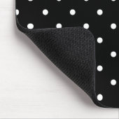 Fifties Style Black en White Polka Dot Mousepad Muismat (Hoek)