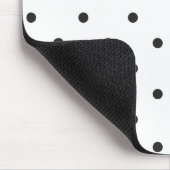 Fifties Style Black en White Polka Dot Muismat (Hoek)