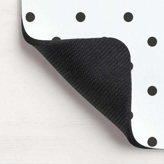 Fifties Style Black en White Polka Dot Muismat (Hoek)