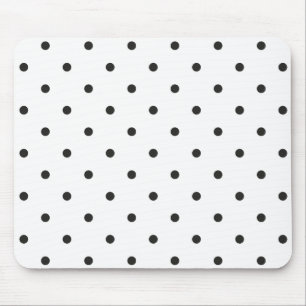 Fifties Style Black en White Polka Dot Muismat