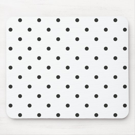 Fifties Style Black en White Polka Dot Muismat (Voorkant)