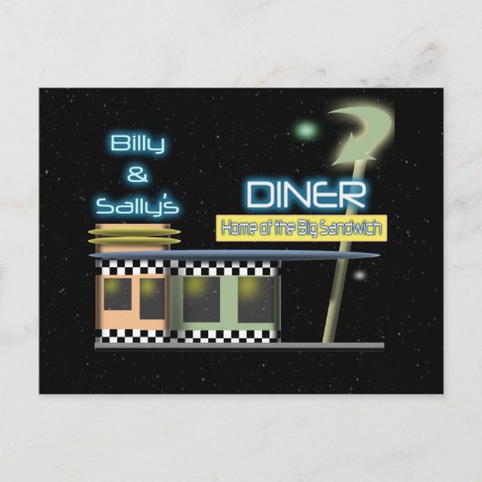 Fifties Style Diner Briefkaart (Voorkant)