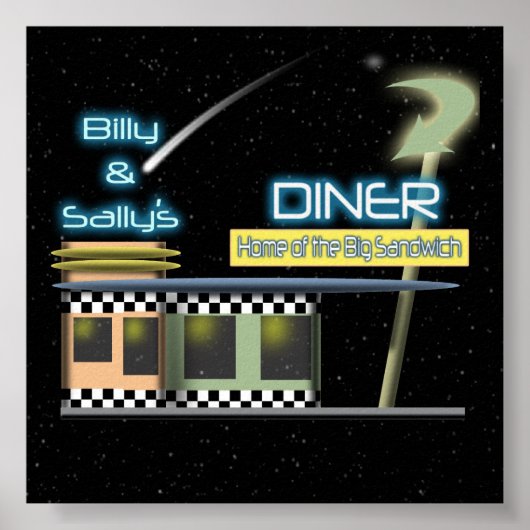 Fifties Style Diner Poster (Voorkant)