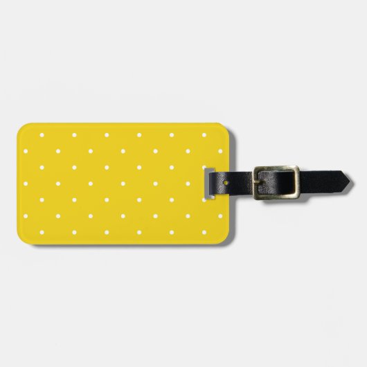 Fifties Style Lemon Yellow Polka Dot Bagagelabel (Voorkant horizontaal)