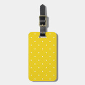 Fifties Style Lemon Yellow Polka Dot Bagagelabel (Voorkant verticaal)
