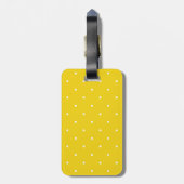Fifties Style Lemon Yellow Polka Dot Bagagelabel (Achterkant verticaal)