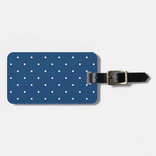 Fifties Style Monaco Blue Polka Dot Bagagelabel (Voorkant horizontaal)