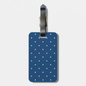 Fifties Style Monaco Blue Polka Dot Bagagelabel (Achterkant verticaal)