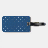 Fifties Style Monaco Blue Polka Dot Bagagelabel (Achterkant horizontaal)