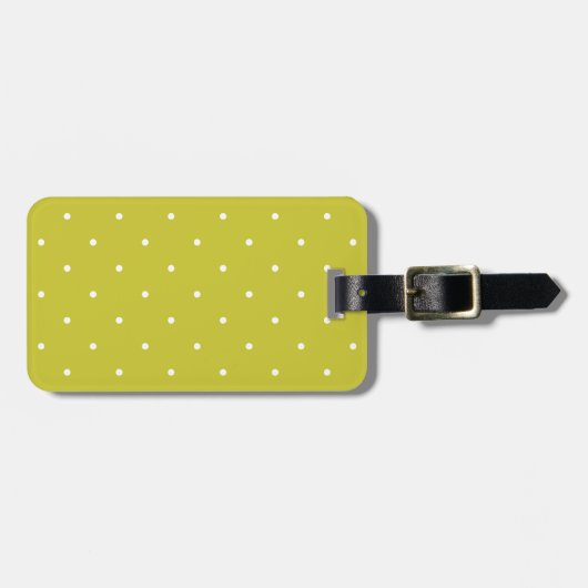 Fifties Style Olive Green Polka Dot Bagagelabel (Voorkant horizontaal)