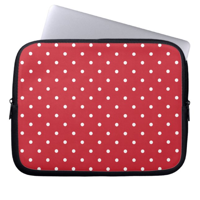 Fifties Style Red Polka Dot-laptop/iPad 2-Hoesje Laptop Sleeve (Voorkant)