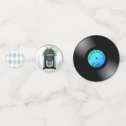 Fifties Theme Retro Gepersonaliseerde Confetti (Voorkanten)