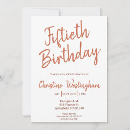 Fiftieth Birthday Rustic Boho Typography 50th Kaart