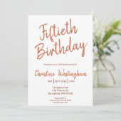 Fiftieth Birthday Rustic Boho Typography 50th Kaart (Staand voorkant)
