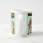 Fifts Jukeboxes Retro Mint Fun Art Patroon Grote Koffiekop (Achterkant)
