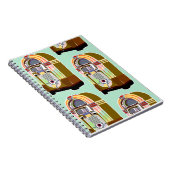 Fifts Jukeboxes Retro Minty Joy Art Patroon Notitieboek (Rechterzijde)