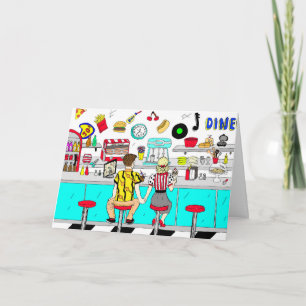 Fifts Retro Couple Jubileum Kaart