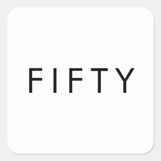 Fifty 50th Birthday Party Vierkante Sticker (Voorkant)
