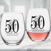 Fifty 50th Birthday Wijnglas Zonder Voet