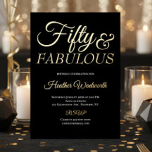 Fifty and Fabulous 50th Birthday Foil Script