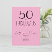 Fifty and Fabulous 50th Birthday Party  Kaart (Staand voorkant)