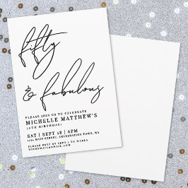 Fifty And Fabulous 50th Birthday Party Kaart