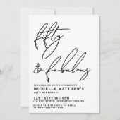 Fifty And Fabulous 50th Birthday Party Kaart (Voorkant)