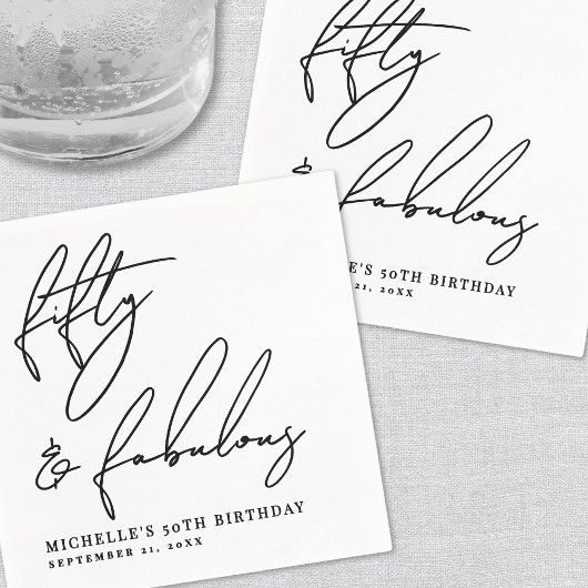 Fifty And Fabulous 50th Birthday Party Servet