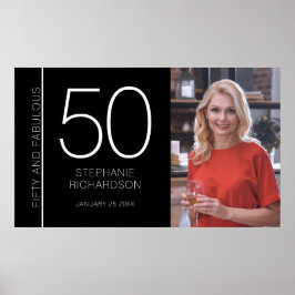 Fifty and Fabulous 50th Birthday Photo Poster