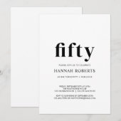 Fifty and Fabulous Black 50th Birthday Party  Kaart (Voorkant / Achterkant)