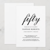 Fifty and Fabulous Black 50th Birthday Party  Kaart (Voorkant / Achterkant)