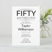 Fifty and Fabulous Black and White  Kaart (Staand voorkant)